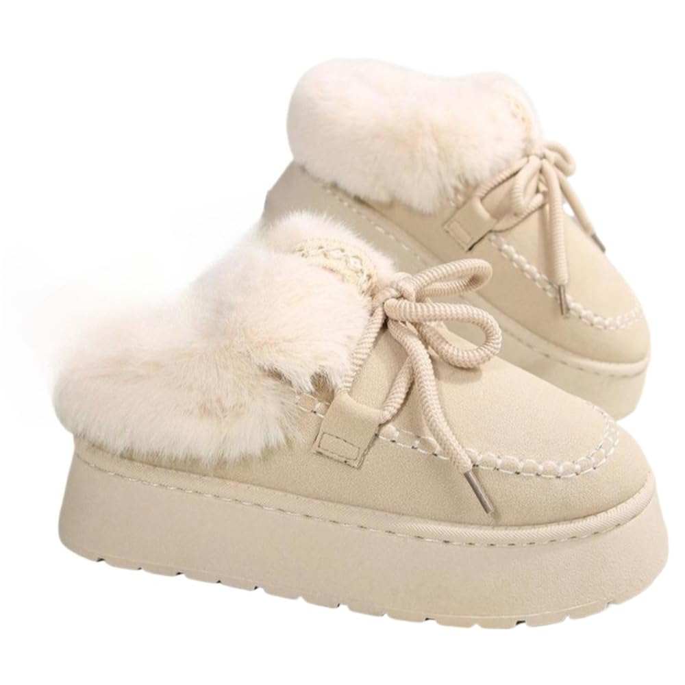 Faithgee Womens Fuzzy Memory Foam Fleece Slippers Fluffy Indoor and Outdoor Winter Warm Gifts Trendy Anti-Skid House Shoes