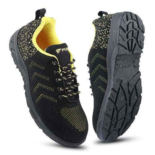 Image of FUEL Arsenal Extra Strong Knitted Fabric Sporty Look Industrial Safety Shoes for Men with PVC Single Density Sole, Steel Toe 100J Energy Absorption