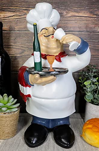 Ebros Chef Pierre Wine Tasting Expert French Bistro Decor Statue Home and Kitchen Hospitality Figurine 14