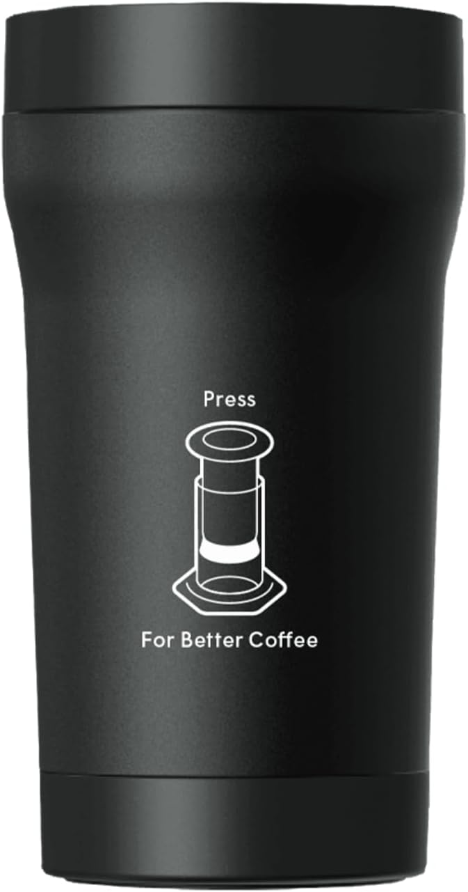 Stainless Steel Travel Coffee Tumbler - Double-Wall Insulation for Hot or Cold Drinks with a Splash-Resistant Lid and Built-In Filter Storage, Cup Holder Friendly - 16 oz, Black