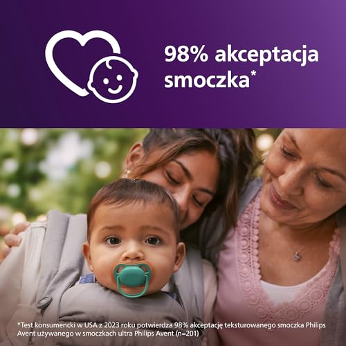 Philips Avent Ultra Air Smoczki — ortodontyczny smoczek dla dzieci w wieku 6–18 miesięcy, symetryczna miękka silikonowa końcówka, bez BPA, 2 etui do sterylizacji, 4 sztuki, SCF087/24