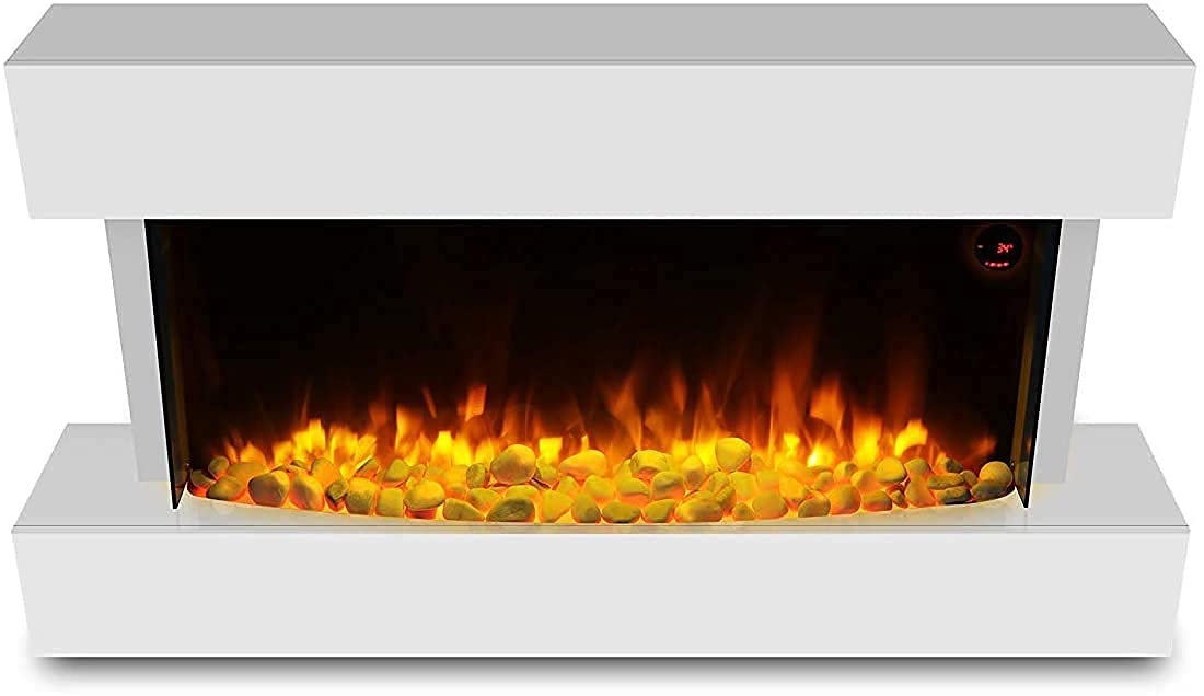 Buy Marco Paul Modern 50" Hi Gloss White Wall Mounted Electric Fire