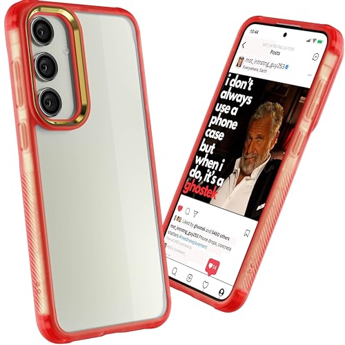 Image of Ghostek Covert Clear Samsung Galaxy S24 Plus Case with Military Grade Shockproof Protection, Non-Slip Grip, Protective Silicone Phone Cover Designed for 2024 Galaxy S24+ (6.7 inch) (Pink)