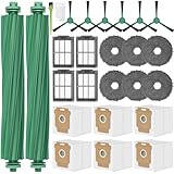 RUKHOOL 505 Accesorios Recambios para iRobot Roomba Plus 505/405 / 500/400 / 506/507 Combo Repuestos Piezas Kit 6 Bolsas Polvo 2 Cepillos Principales 6 Cepillos Laterales 4 Filtros 4 Paños