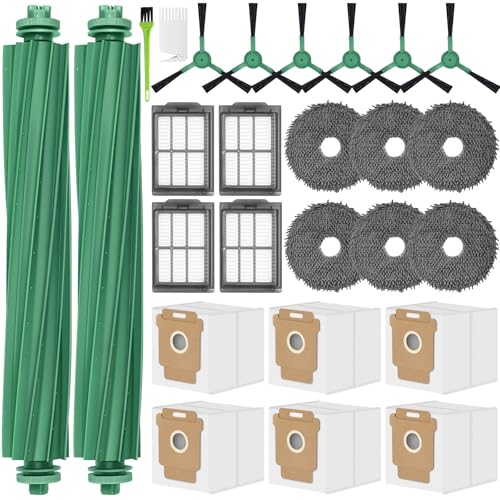 RUKHOOL 505 Combo Accesorios Recambios para iRobot Roomba Plus 505/405 / 500/400 / 506/507 Combo Repuestos Piezas Kit 6 Bolsas Polvo 2 Cepillos Principales 6 Cepillos Laterales 4 Filtros 4 Paños