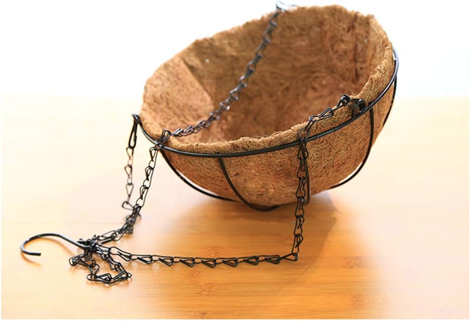 Hanging Basket Artificial Morning Golory Flower Vine Hanging Flowerpot with Chain Silk Ivy Flower Vines for Balcony Garden Decoration, Red (A Small Basket and Artificial Flowers)