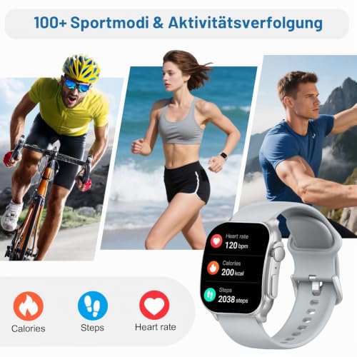 Smartwatch Herren, 2.01" HD AMOLED Display, Fitnessuhr mit Telefonfunktion – Ansicht 4