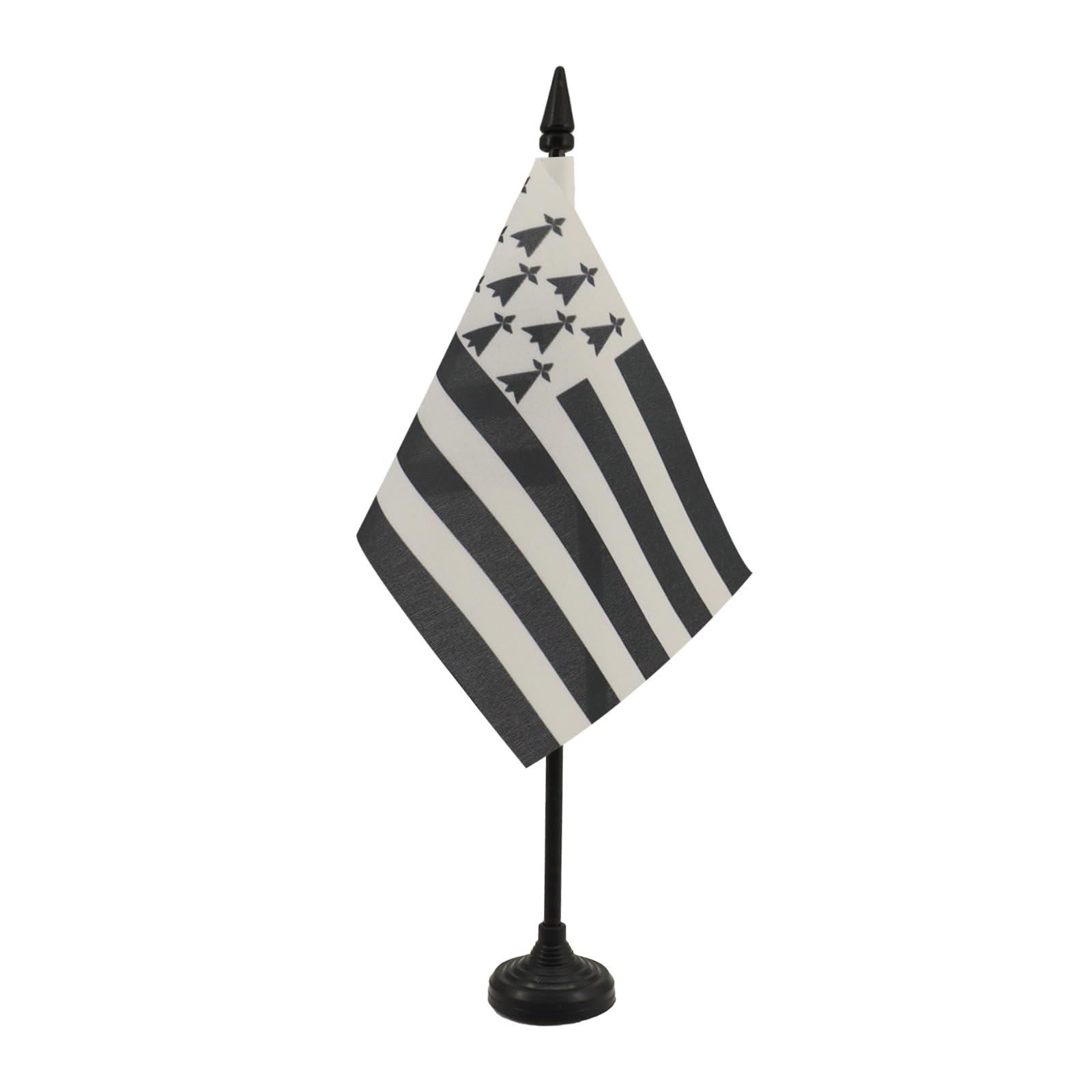 AZ FLAG, Brittany Table Flag 4'' x 6'', French region of Bretagne Office Mini Banner 100% Polyester 15 x 10 cm