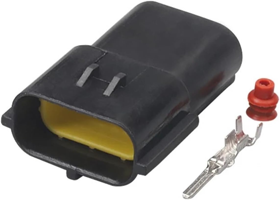 automotive connectors 3 Pin Automotive Black Male Female Connector Car Automotive Sealed Truck Scket 174359-2 174357-2 easy replacement(3p female,50 sets)