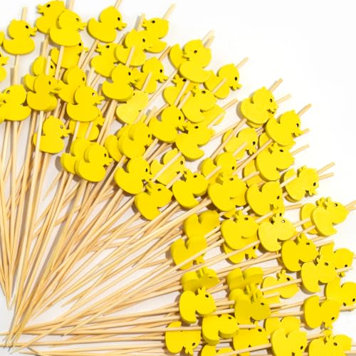 Duck Cocktail Picks,100pcs 4.7'' Food Skewers for Appetizers & Charcuterie