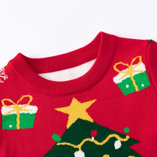 Image of Girl Ugly Christmas Sweater - Boy Double Layer Knitted Reindeer Holiday Xmas Pullover Sweater Kids 2-9 Years Old