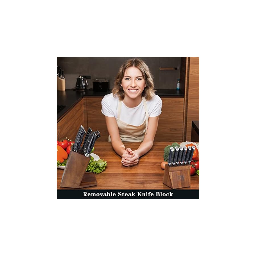 Knife-Sets-for-Kitchen-with-Block-SHAN-ZU-Knife-Block-Set-Japanese-Super-Steel-Kitchen-Knife-Sets-with-Removable-Block-K133-Ergonomic-Handle-Black-Tortoise-Genbu-Series Knife Sets for Kitchen with Block, SHAN ZU Knife Block Set, Japanese Super Steel Kitchen Knife Sets with Removable Block & K133 Ergonomic Handle, Black Tortoise Genbu Series