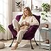 HollyHOME Ohrensessel Lesesessel Samt Sessel Wohnzimmer Schlafzimmer Relaxsessel Relax Sessel Lounge Sessels mit Stahlrahmen, Lila