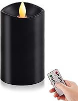 Vista 7 de Juego de 2 velas parpadeantes sin llama de 3 x 3 pulgadas, 2 pilas AA de duración de 600 horas, velas parpadeantes con temporizador, velas sin llama