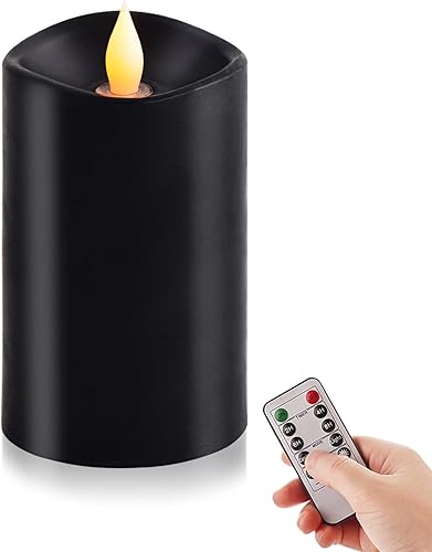 Miniatura 7 de Juego de 2 velas parpadeantes sin llama de 3 x 3 pulgadas, 2 pilas AA de duración de 600 horas, velas parpadeantes con temporizador, velas sin llama