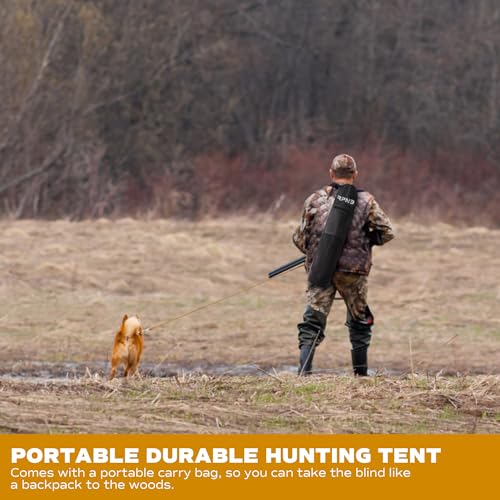 RPNB Hunting Blind, 3-Hub Easy Setup Ground Hunting Blinds, Pop-Up Camouflage Hunting Screens with Noise-Free Windows, One-Way See-Through Dual Hub Stakeout Hunting Screen