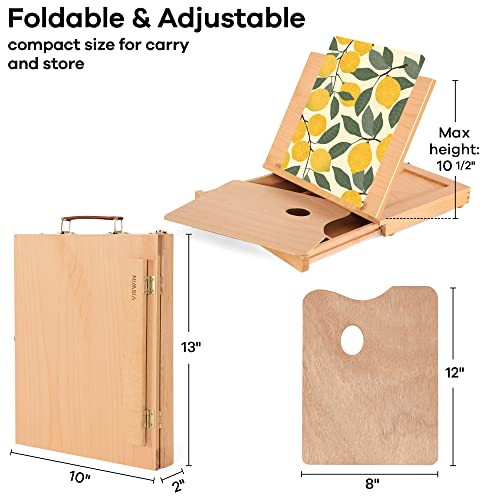 image for VISWIN Tabletop Easel with Storage Drawer & Palette, Adjustable Portab