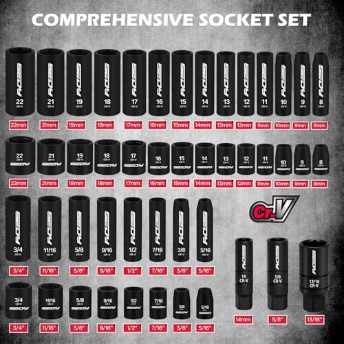 Premium 132-Piece Mechanics Tool Set, SAE/Metric 1/4" & 3/8" Drive Socket Set, Ratcheting Wrenches, Extensions & Adapters, Quick-Release Ratchet, Professional Auto Repair Tool Kit with Storage Case - Image 4