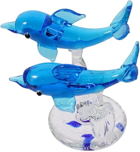 Miniatura 7 de Decoración de delfín de cristal, escultura de arte de cristal, decoración animal de mesa (C)