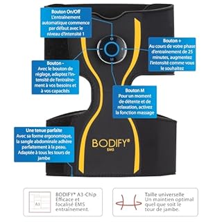 Bodify Ceinture Jambes Pro - Entraînement Jambes EMS - Électrostimulation Musculaire des Cuisses - Renforcement Ciblé de Vos Muscles - Unisexe - L’Original