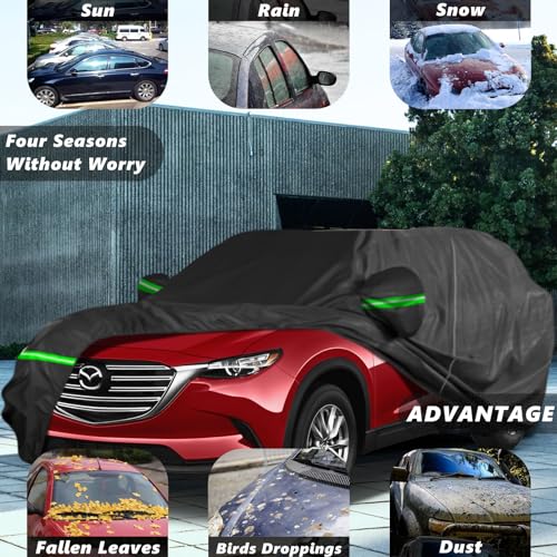 Image of Waterproof Car Cover for Mazda CX-5 (2012-2025),210D All Weather Car Covers with Zipper Door,Windproof Bands for Sun UV Snow Rain Dust Hail Protection