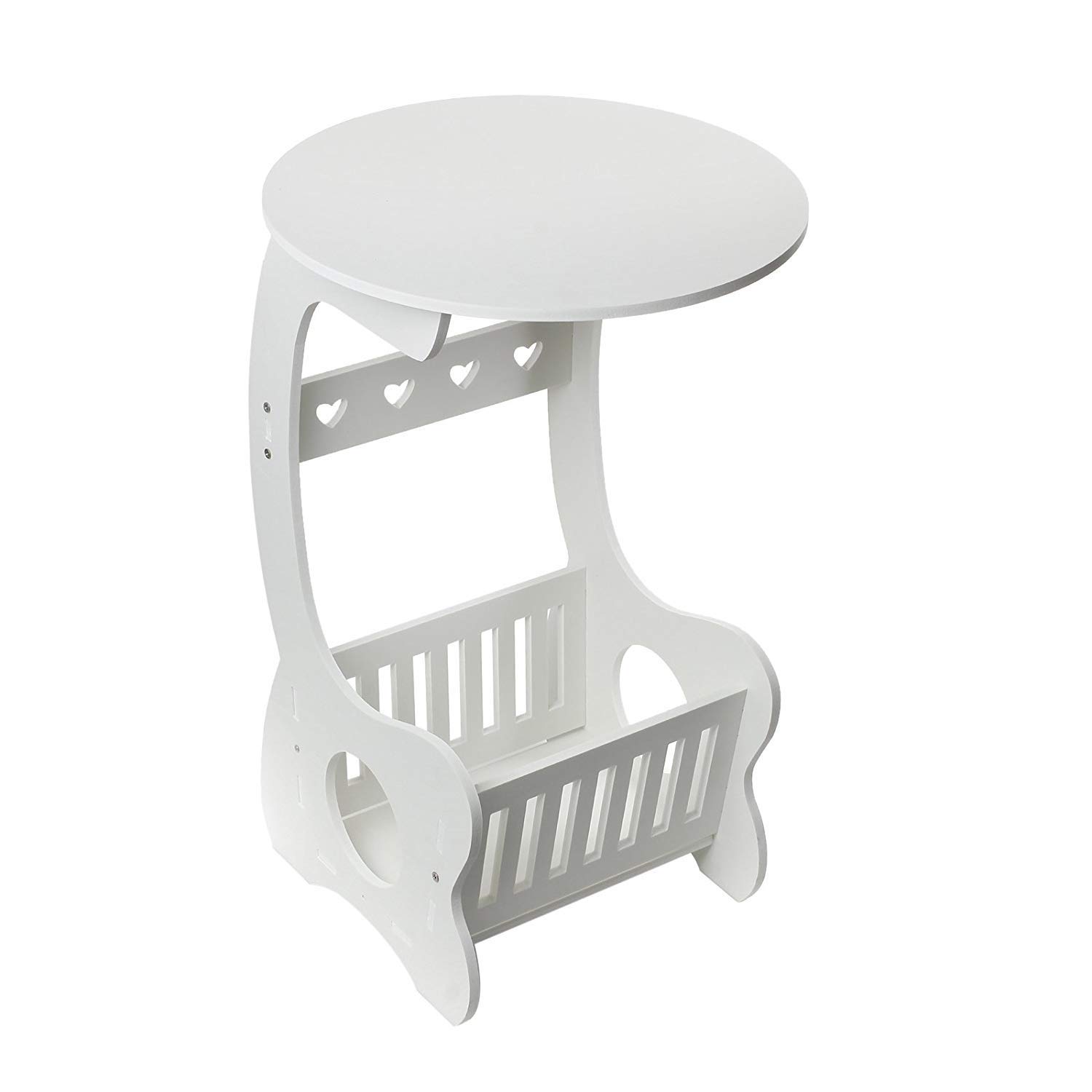 ZEQUAN Magazine Table Storage Shelf Flower Stand Magazine Holder Holder Saves Space Living Room Balcony Side, Suitable for Home and Office White