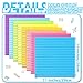 Qeeenar 8 Pads Big Sticky Notes 11 x 11 Inch Lined Jumbo Large Sticky Notes for Wall,Giant Strong Power Memo Square Post for Office, 25 Sheets/Pad(Bright Color)