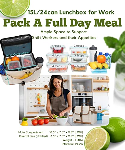 Sunny Bird Insulated Lunch Bag Tactical Lunch Box Cooler For Men And Women (Classic Ivory) #TOP2