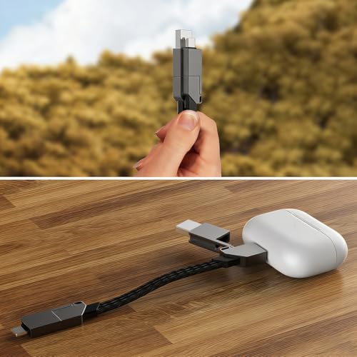 Image of Verilux 4-in-1 Magnetic Type C Cable Fast Charging, PD 60W Type C /USB to UBS C /Lighting Connection, 480Mbps Data Cable C Type Fast Charging for iPhone 17 /16 /15 /14, Galaxy S25 /S24, Portable Travel