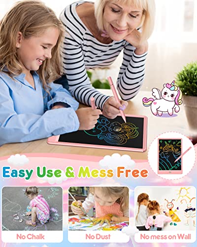 Flueston Toys For Girls Boys Lcd Kids Writing Tablet 10 Inch Drawing Pad, Colorful Screen Doodle Learning Board For Preschool Kids, Travel Gifts Girl Boy Toys For Age 3 4 5 5+ 6-8 8-10 Toddler #TOP5