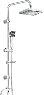 Comprar Set de Ducha de Lluvia, Set de Ducha de Lluvia Cuadrado, Set de Ducha con Ducha de Lluvia y Teleducha, Galvanizado（20cmX20cm）