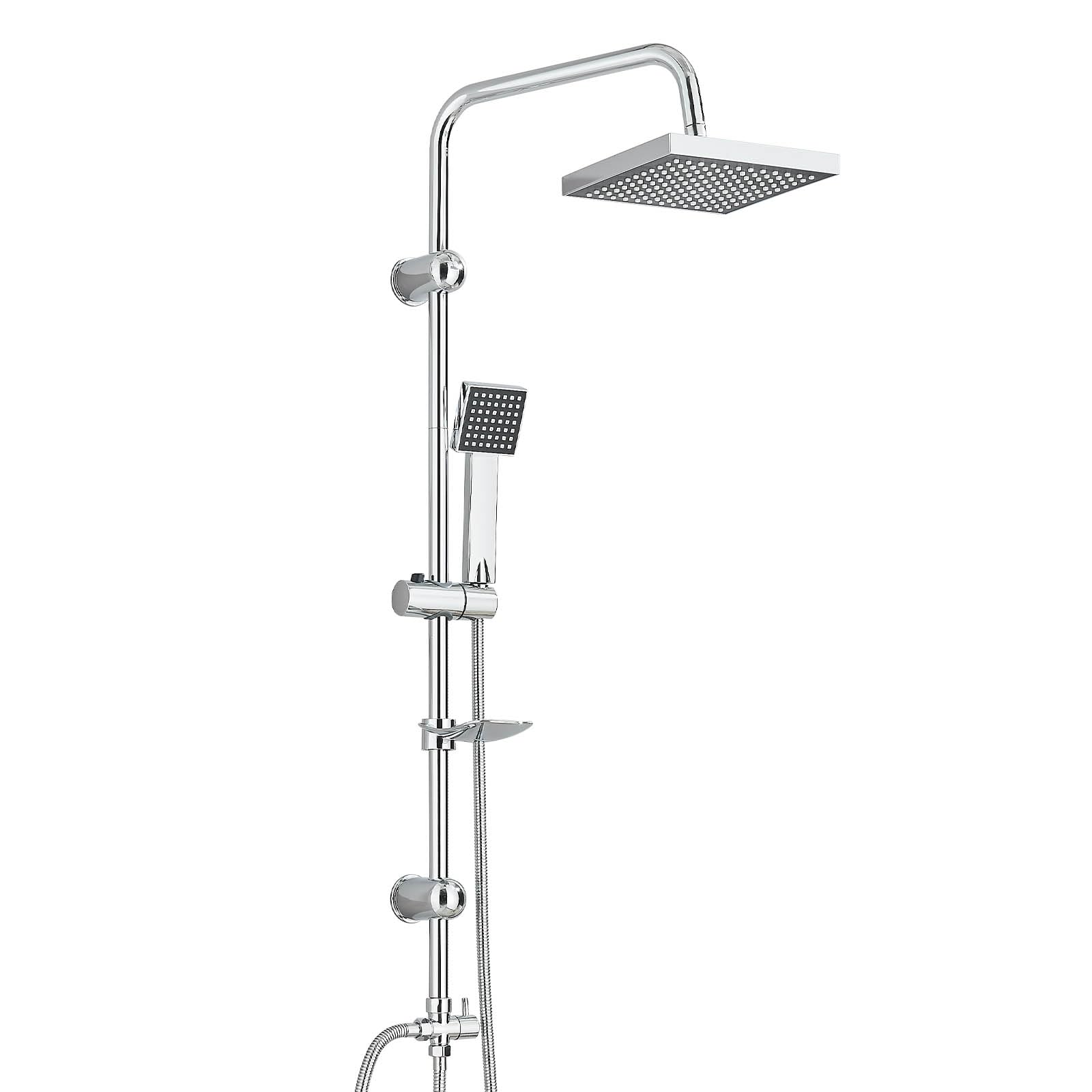 Set de Ducha de Lluvia, Set de Ducha de Lluvia Cuadrado, Set de Ducha con Ducha de Lluvia y Teleducha, Galvanizado（20cmX20cm）
