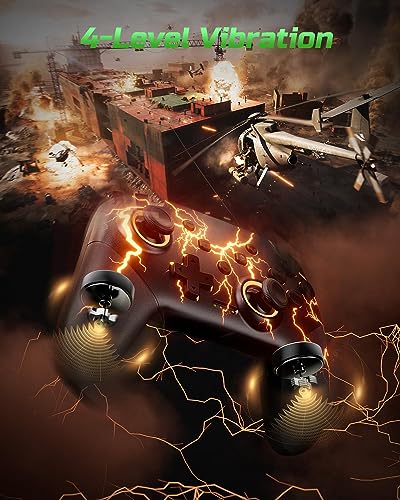 VOYEE Switch Controller Compatible with Switch/Lite/OLED/PC Windows, RGB Lightning Programmable 1000mAh Wireless Pro Controller with One Key Pairing Wake Up Vibration Turbo - Image 5