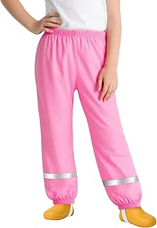 Pantalon Impermeable Niñas Niños Pantalones de Lluvia Ligeros Transpirables Pantalón Barro con Tiras Reflectantes sin Forro Peto de Lluvia Exterior Ciclismo Escuela para Infantil 1-10 años