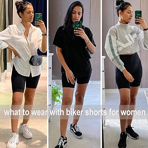 3 Pack Biker Shorts for Women – 8"/5"/3" High Waisted Tummy Control Workout Yoga Running Athletic Shorts3