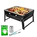 FISHOAKY Barbecue Portatile, Barbecue Carbone Pieghevole, Mini BBQ Carbonella, BBQ Grill con Guanti Barbecue, Pinza, Spruzzatore di Olio per 1-3 Persone Cucinare all'aperto, Campeggio, Picnic