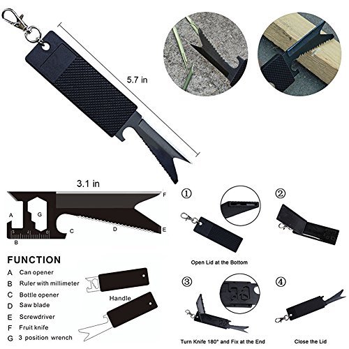 XUANLAN Emergency Survival Kit 13 in 1, Outdoor Survival Gear Tool with Survival Bracelet, Fire Starter, Whistle, Wood Cutter, Water Bottle Clip, Tactical Pen (Survival Kit 3) - Thumbnail 6