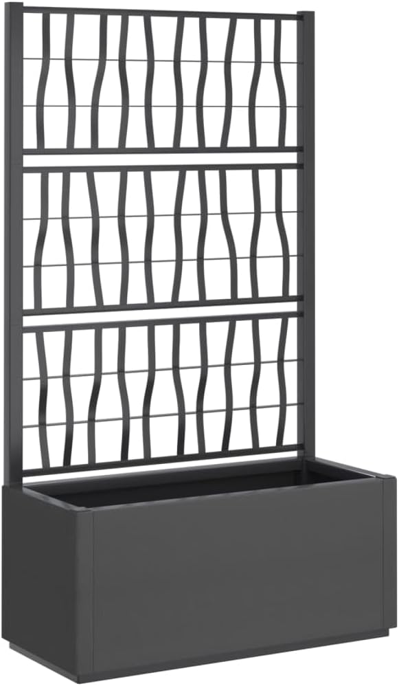 vidaXL Chic Living Room Planter, Indoor/Outdoor Plastic Flower Box, Cool Trellis for Your Patio and Garden