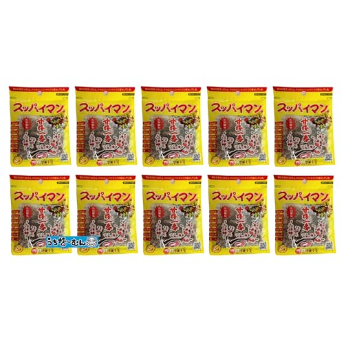 上間菓子店 スッパイマン たねなし甘梅一番 15g 10袋 + うちなーむんシール Ku