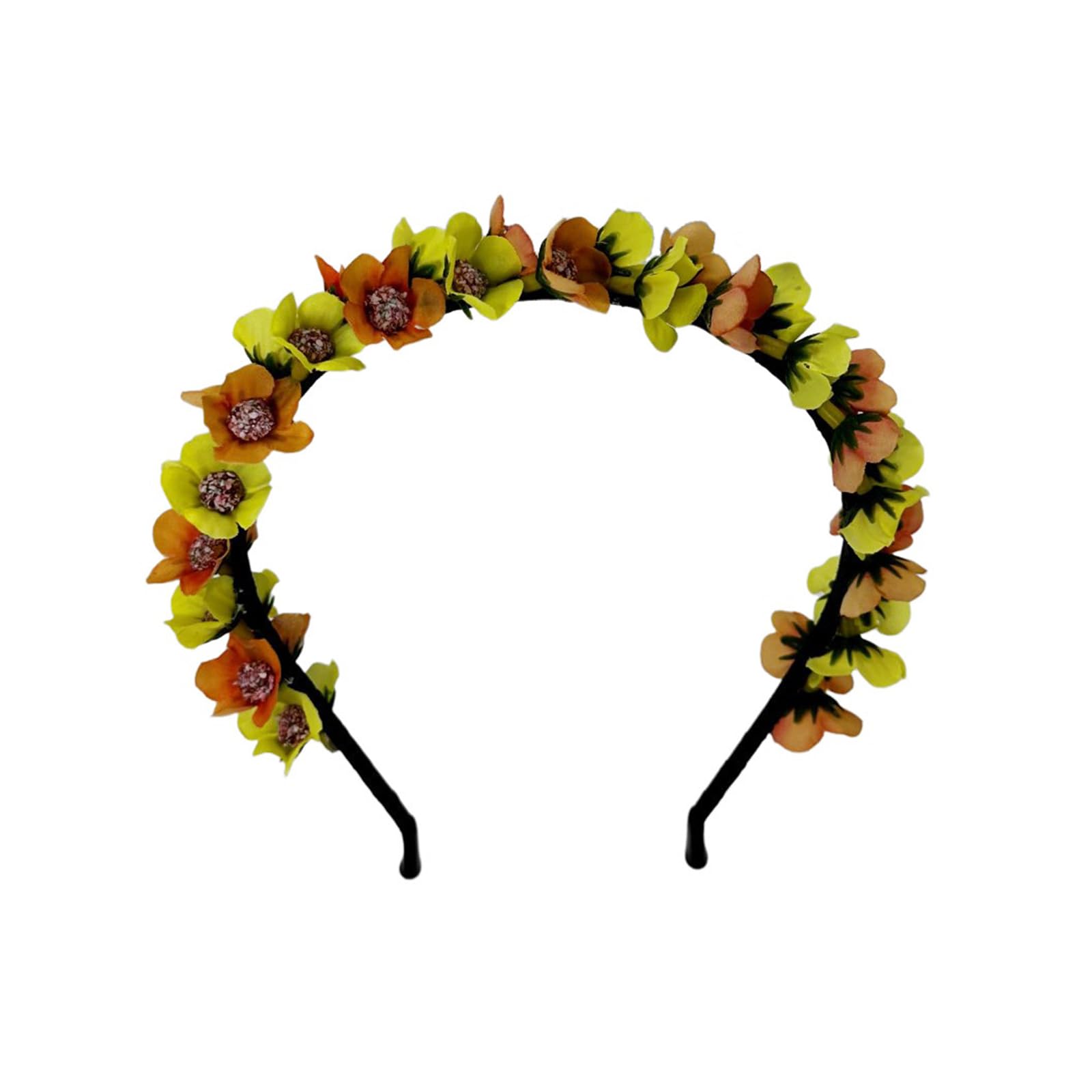 YUXITA Artificial Flower Headbands Halloween Hair Band Rose Flower Headpiece Floral Hair Accessories for Cosplay Party