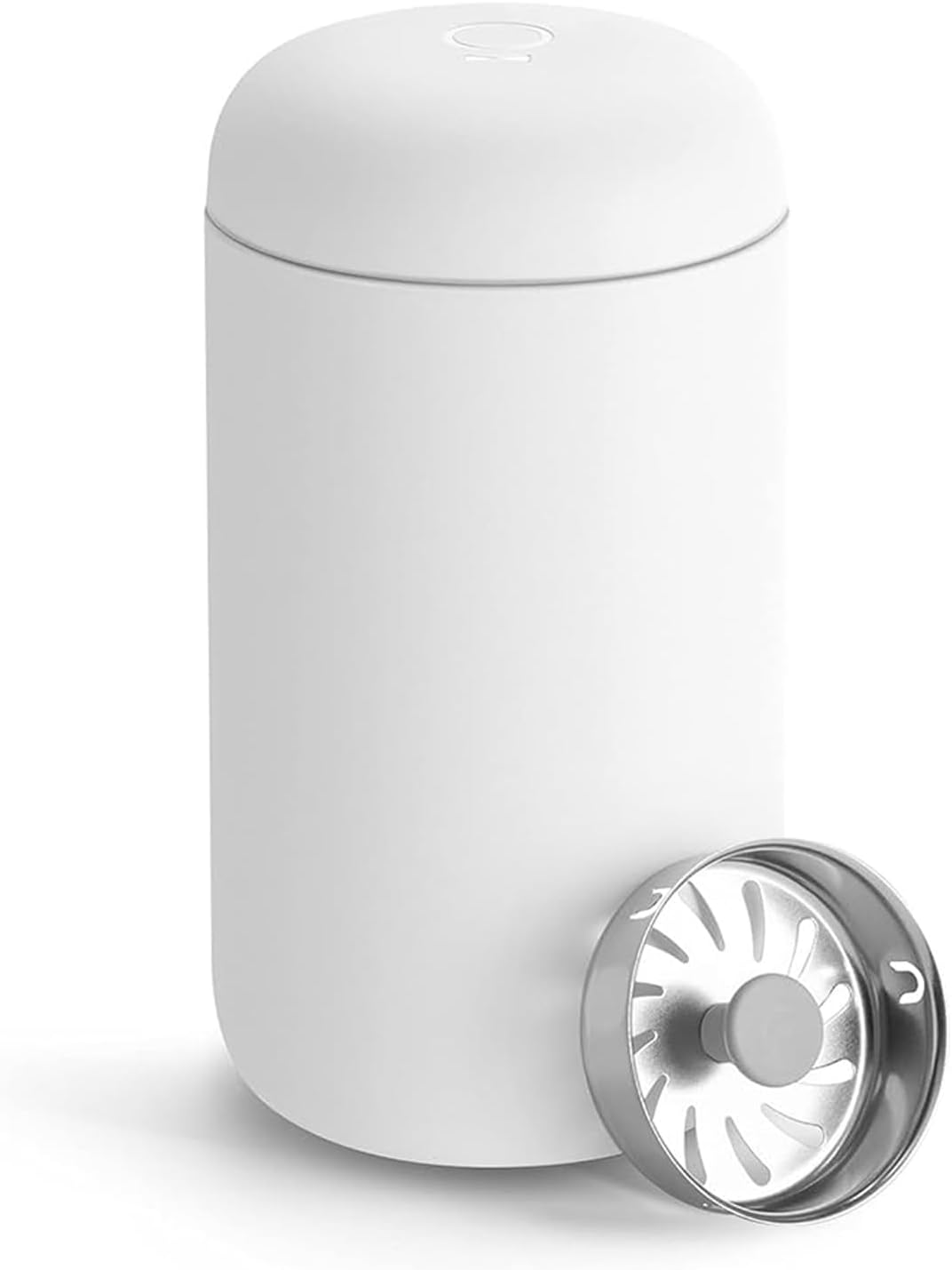 Tazweeq 355ml Carter Move Travel Mug, Vacuum Insulated Stainless Steel Travel Coffee Mug, Leak-Proof Lid, No Metallic Taste with Ceramic Interior and Splash Guard, Hot 12Hr Cold 24Hr, Matte White