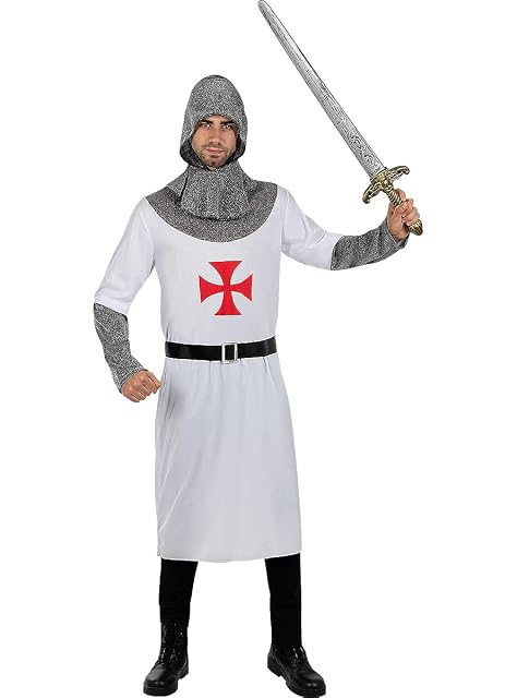 Foto 3 de 5 de Funidelia - Disfraz de caballero templario para hombre Edad Media, Caballero