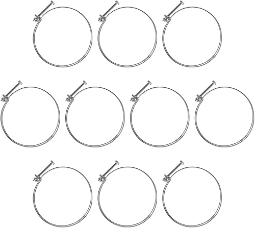 Miniatura 14 de POWERTEC 70216 Abrazadera de manguera de doble alambre de 3 pulgadas con perno, abrazaderas de manguera ajustables para colector de polvo, manguera