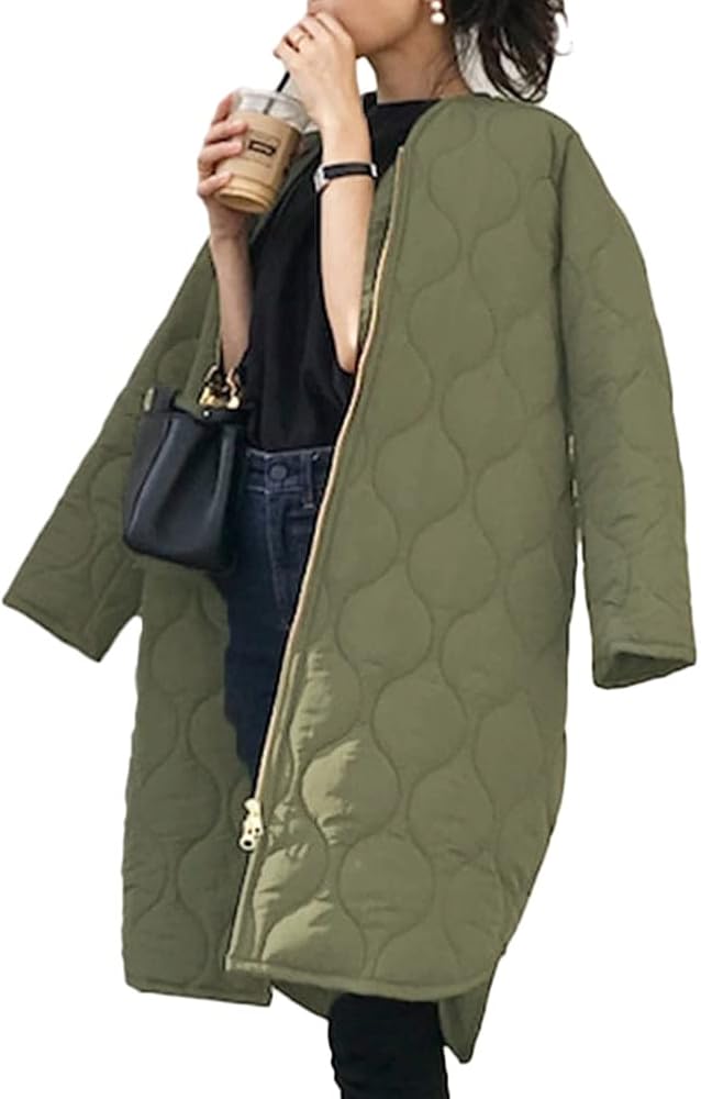 Amazon | [Minesam] キルティングコート レディース 中綿入り