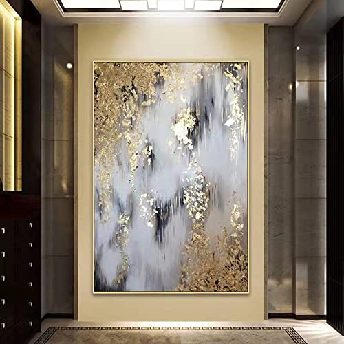 Peinture murale sur toile dorée pour créer un salon chaleureux et moderne