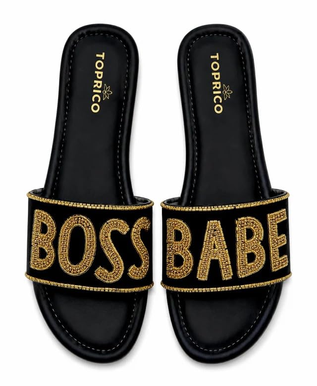 Women Embroidered Flat Sandals Soft Cushion Comfort Daily | BOSS BABE-image-17