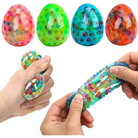 VOMAOK 4 Pack Egg Stress Balls Stress Relief Easter Basket Stuffers Gifts Cover