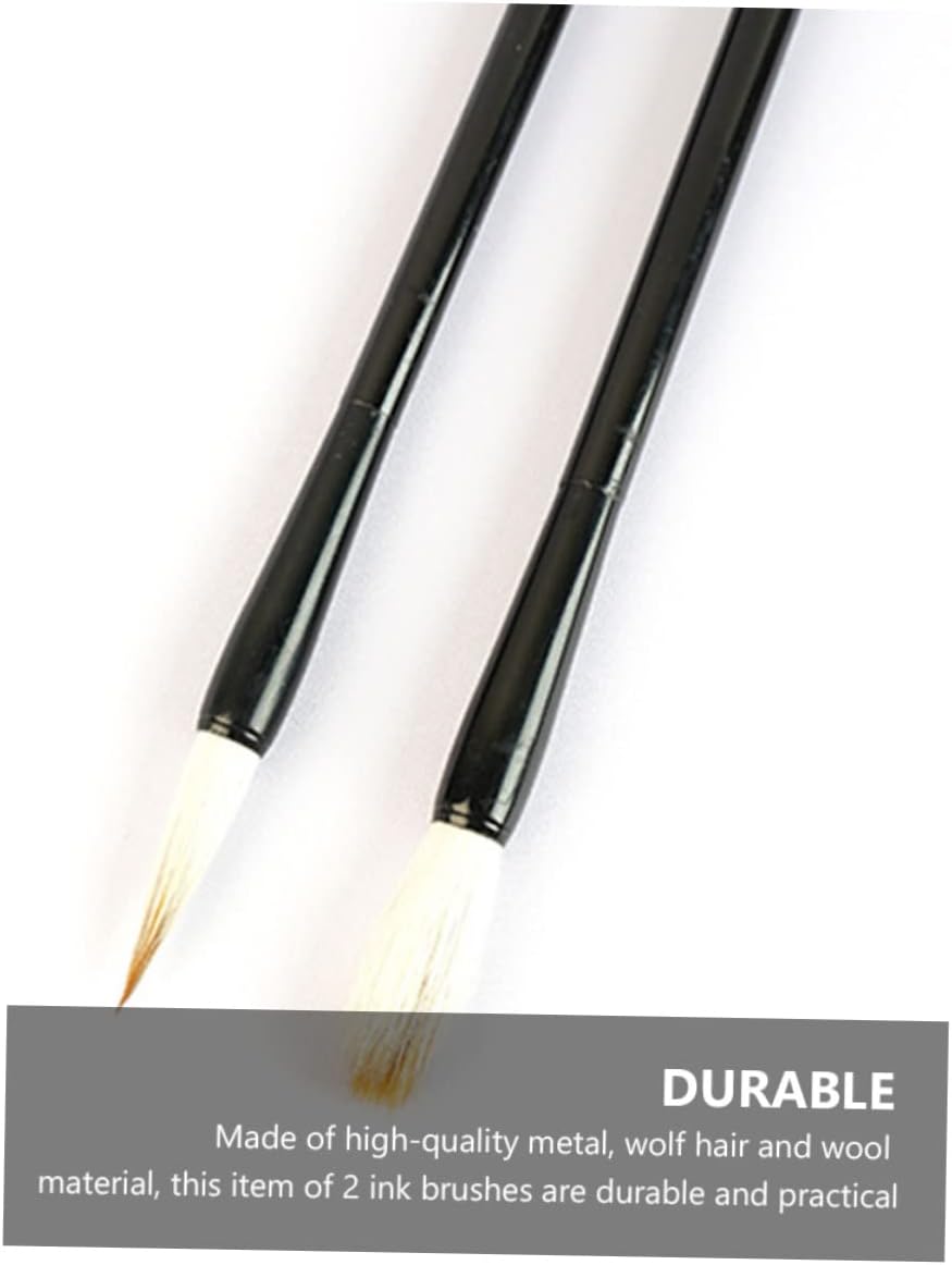 Angoily 3Pcs Calligraphy Brush Pen Set for Beginners Natural Handle for Sumi Painting and Chinese Calligraphy Practice