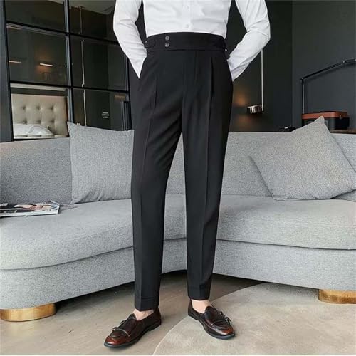 Men's Slim-Fitting High-Waisted Business Pants Lightweight Soft Straight Dress Pants Trendy Casual Versatile Trousers3
