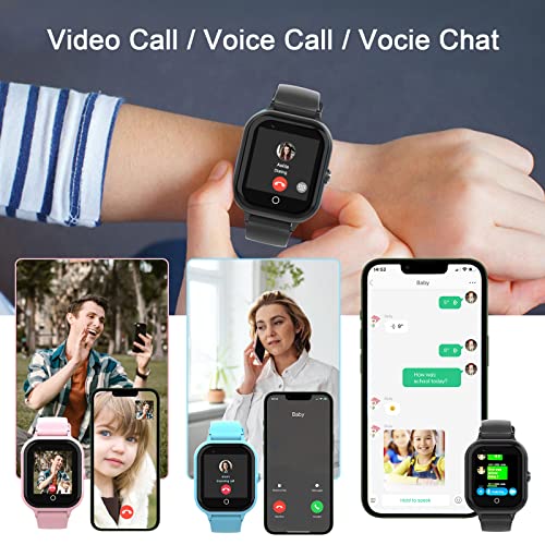 wonlex Kids Smart Watch with GPS Tracker and Calling, 4G Smartwatches Girls Boys with SIM Card SOS Camera Voice Video Call School Mode for Kids Children Aged 4-12 Birthday Gifts (Black)